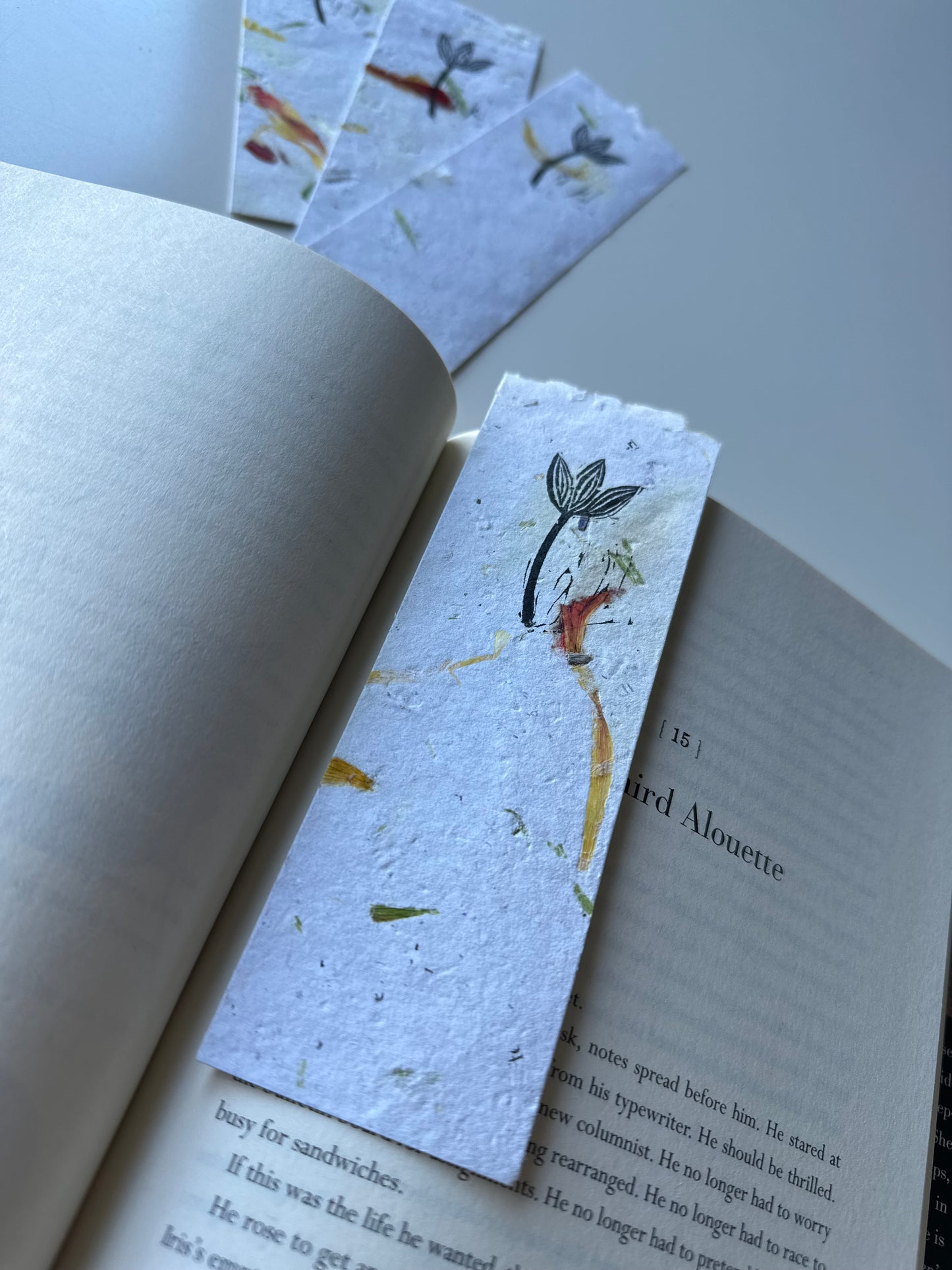 Handmade Paper Bookmarks- Tulip