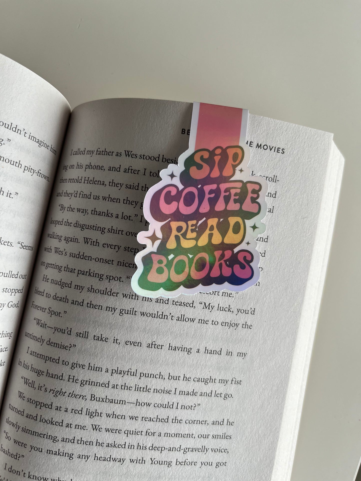 Sip Coffee Read Books-Magnetic Bookmark