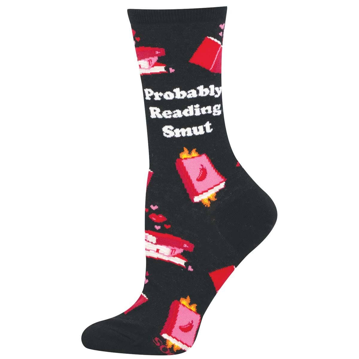 Ladies - Probably Reading Smut: Black / 9-11 (Womens Shoe Size 5-10.5)