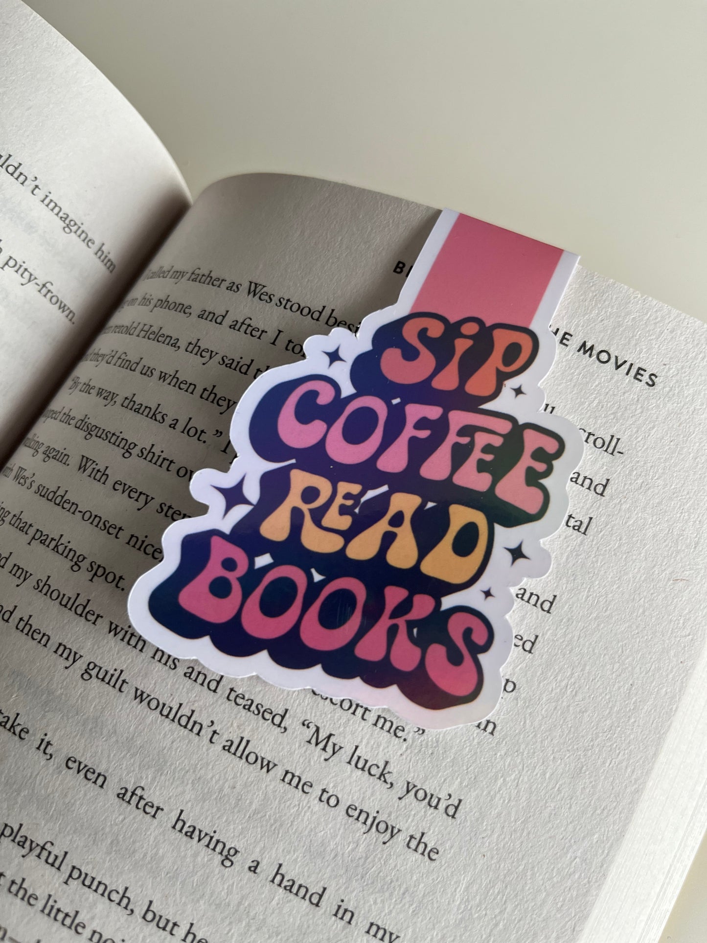 Sip Coffee Read Books-Magnetic Bookmark