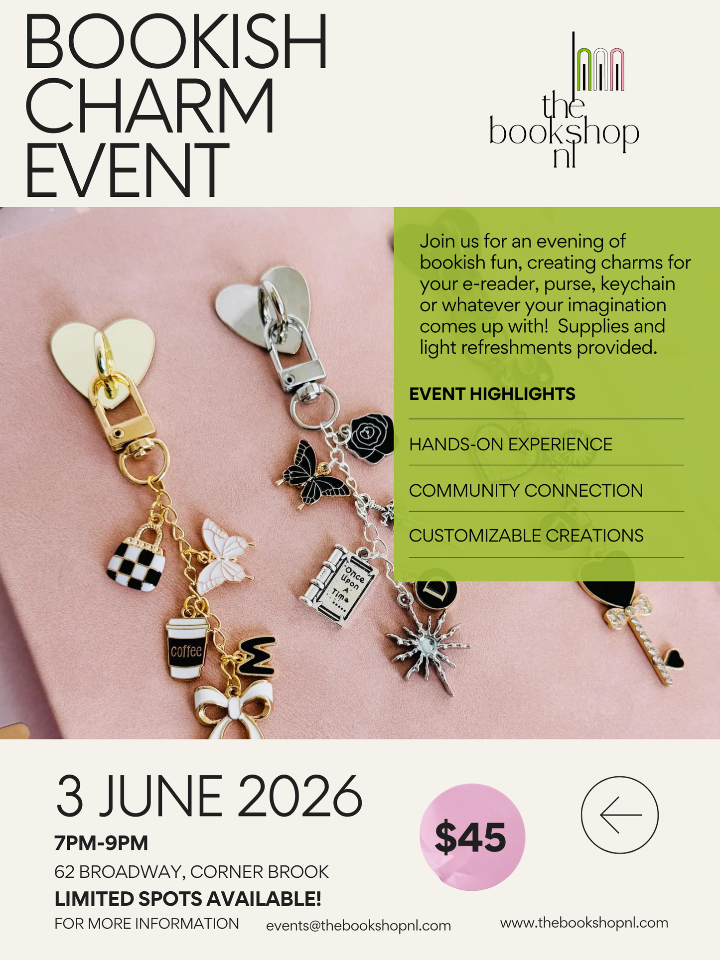 Bookish Charm Event- June 3