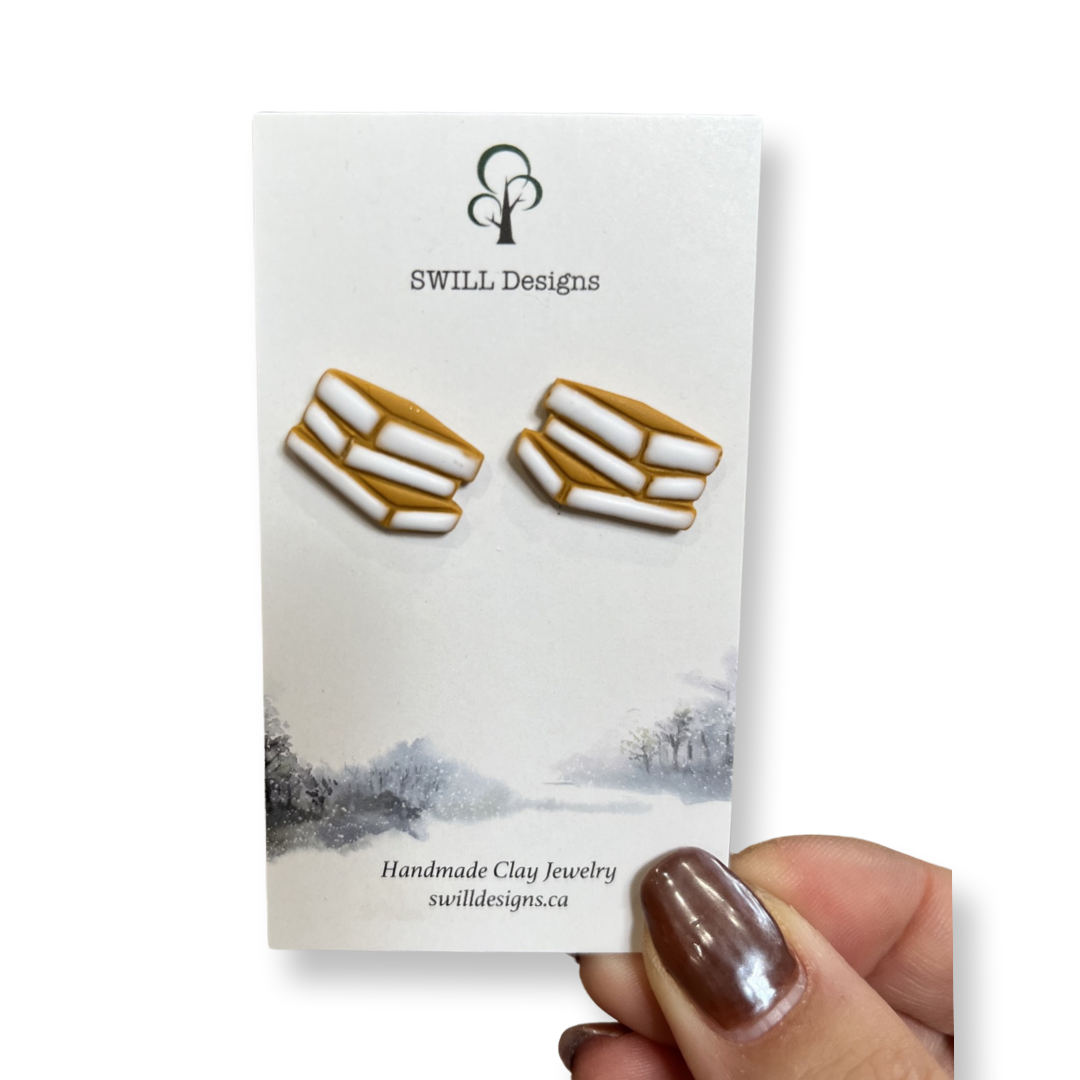 Book Stacks - Clay Earrings