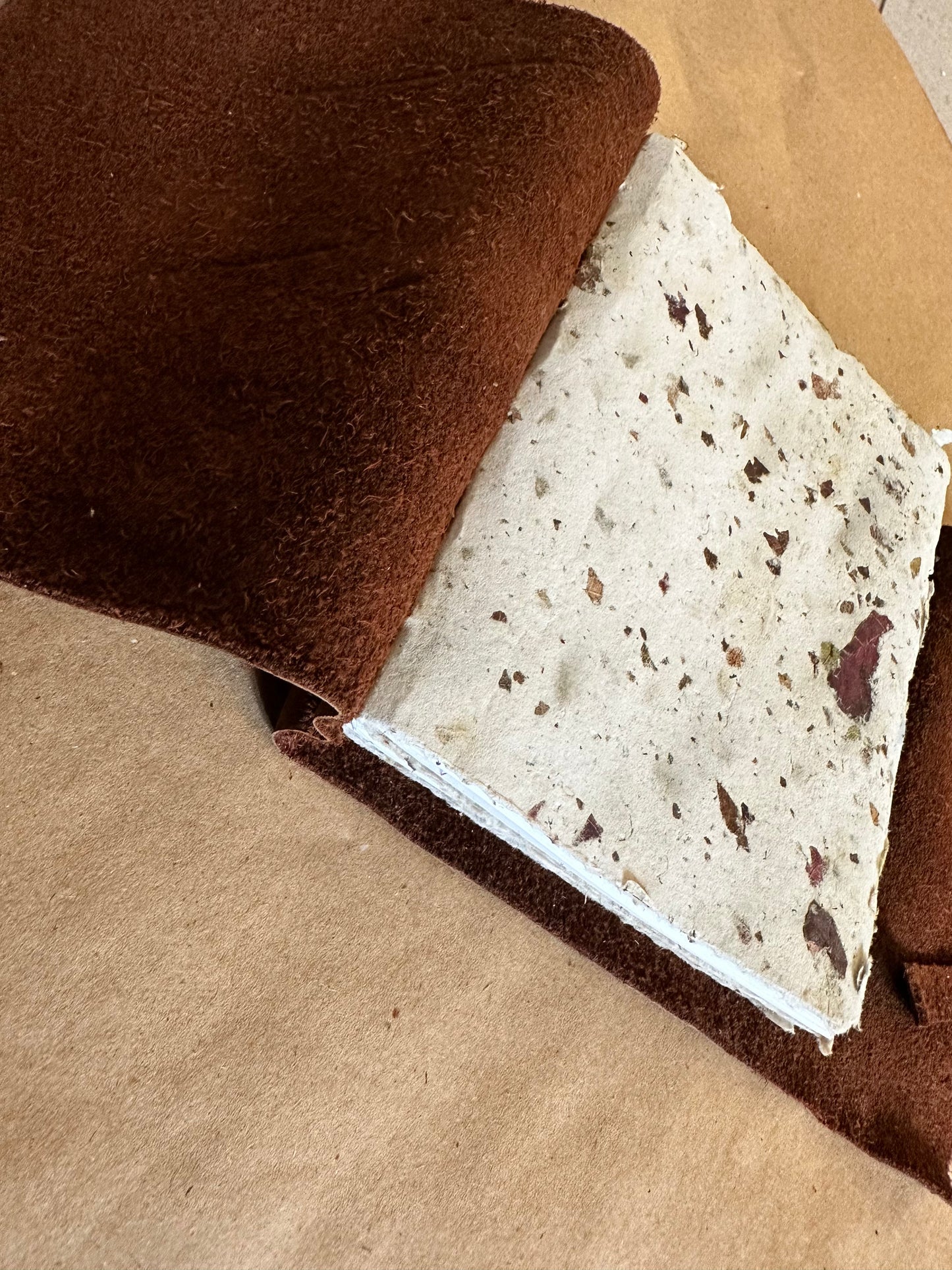 Handmade Moose Hide Leather Journal- Mini- Style E3