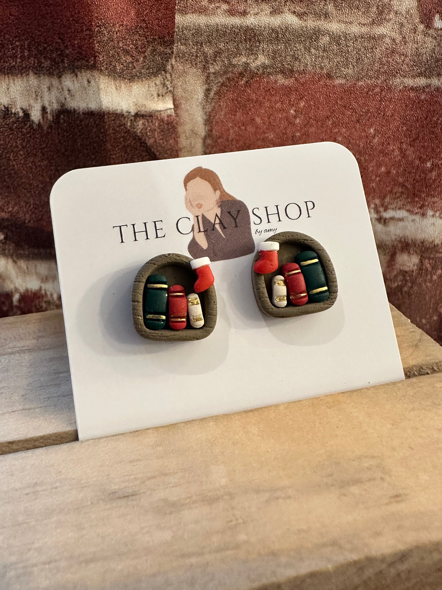 Clay Book Earrings