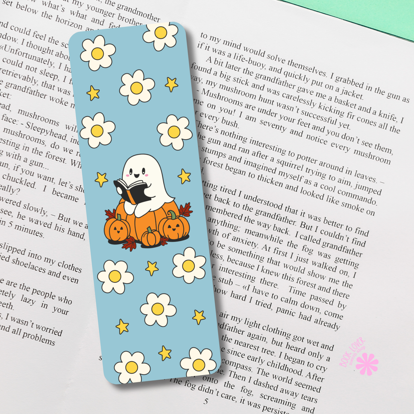 Bookish Ghost Reading Bookmark  / Halloween Bookish Bookmark