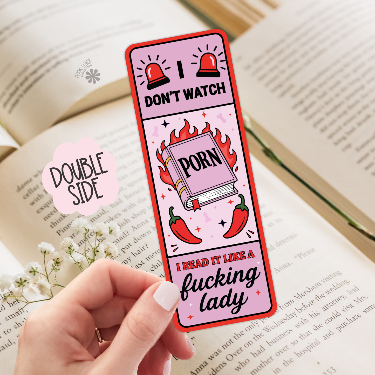 Spicy Book Bookmark - Funny Gift for Romance Readers: Glitter