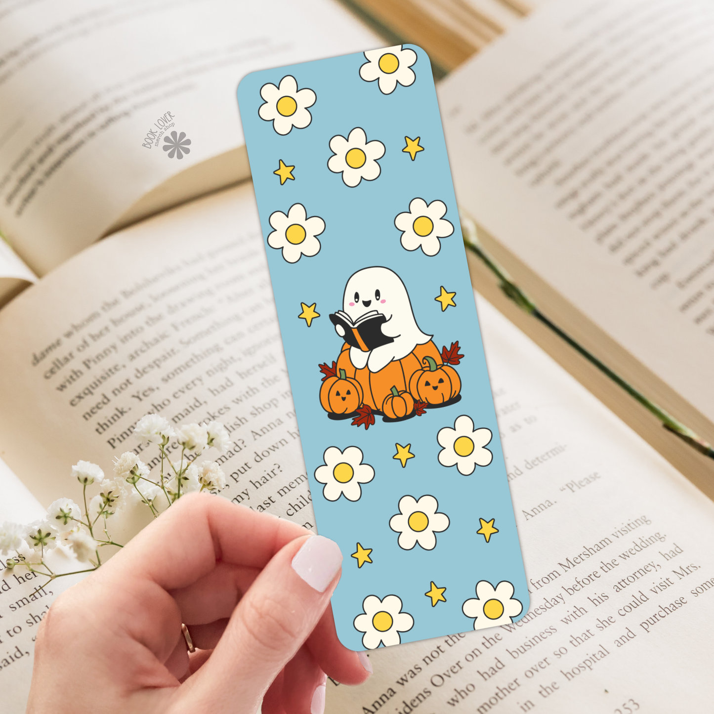 Bookish Ghost Reading Bookmark  / Halloween Bookish Bookmark