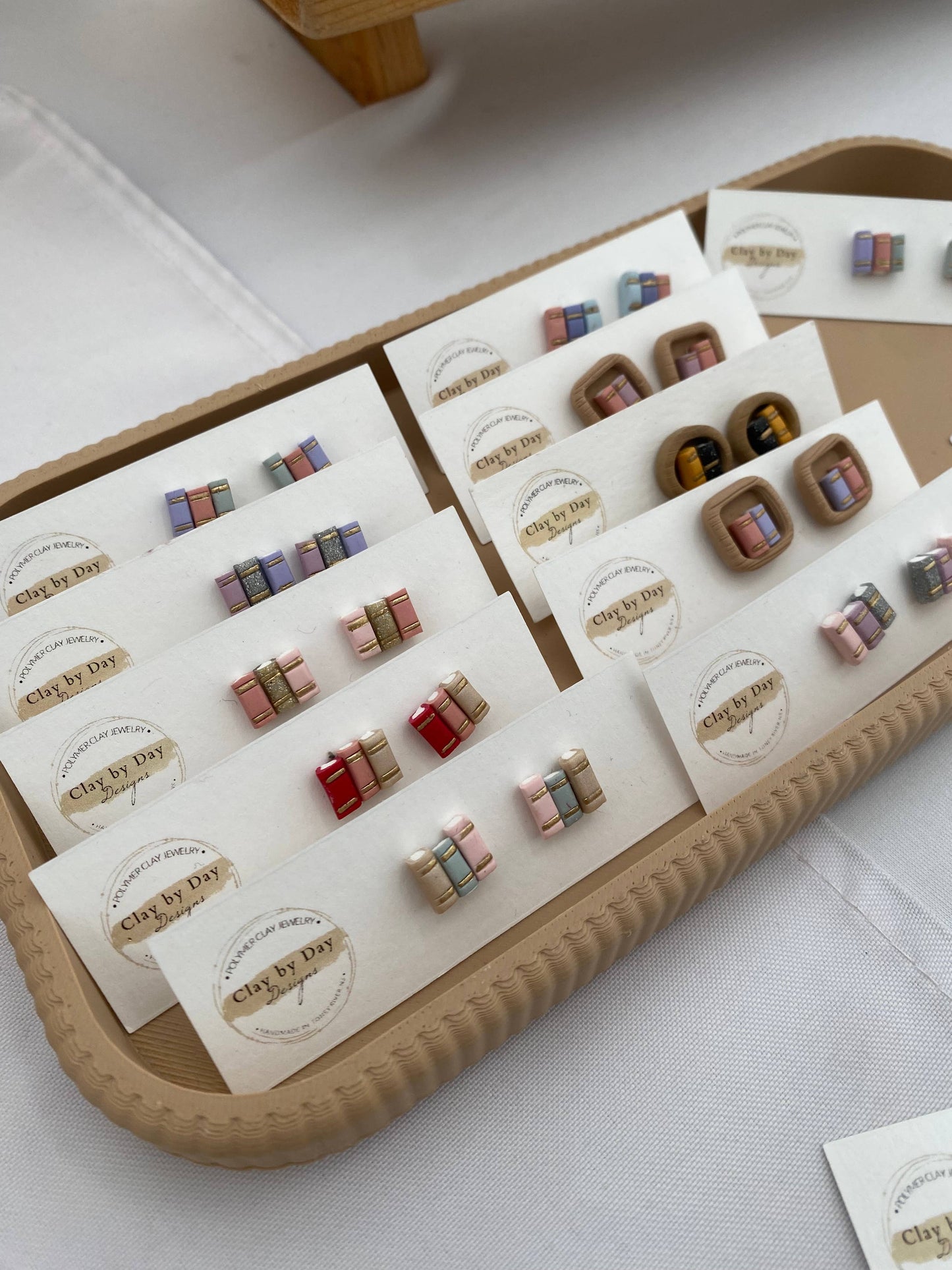 Book Library Stud Earrings  - Assorted Colors