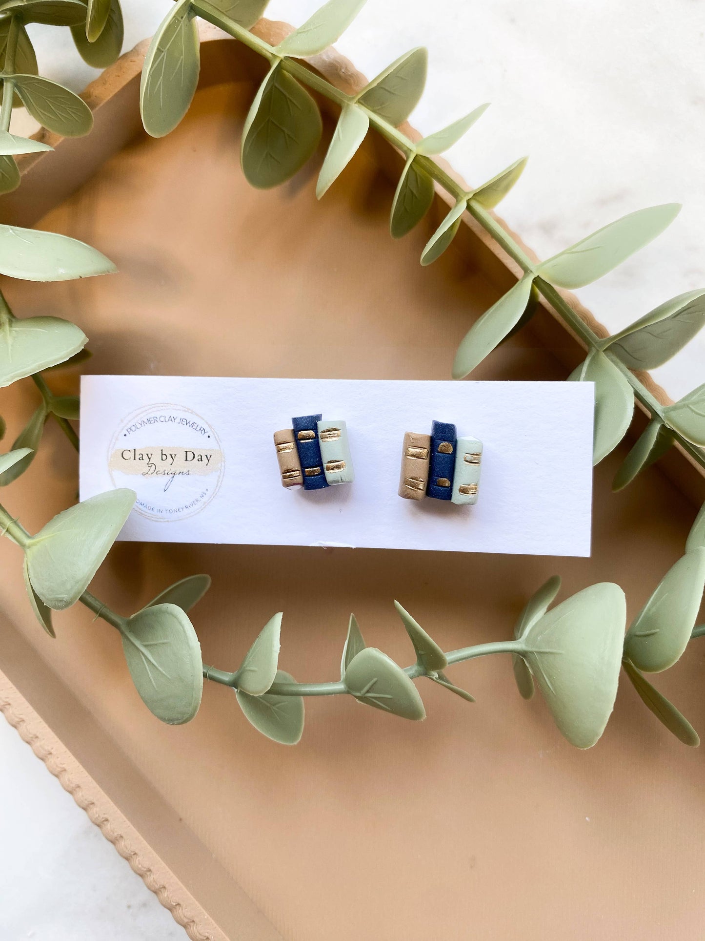 Book Library Stud Earrings  - Assorted Colors