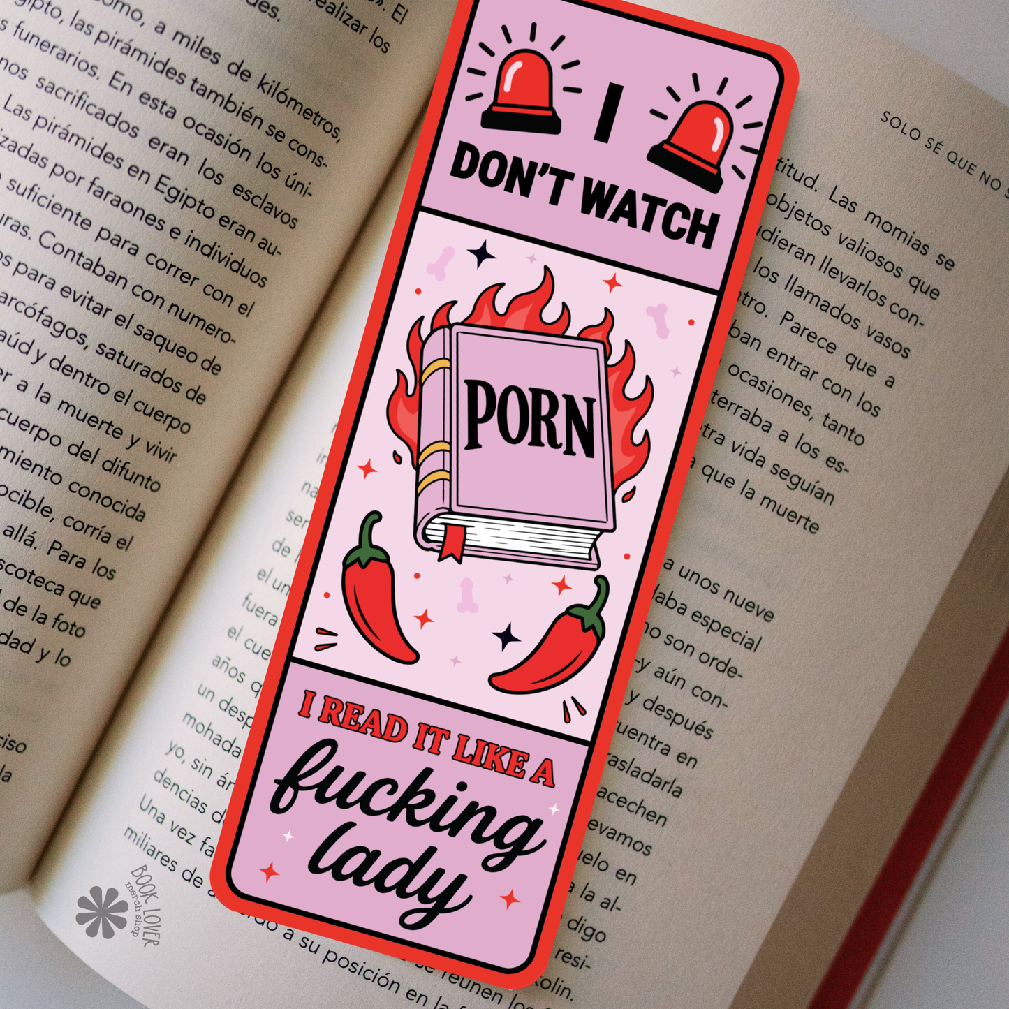 Spicy Book Bookmark - Funny Gift for Romance Readers: Glitter