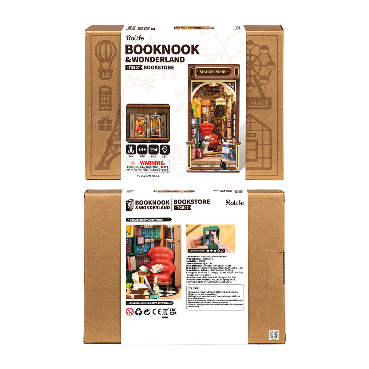Rolife Bookstore DIY Book Nook Shelf Insert Kit