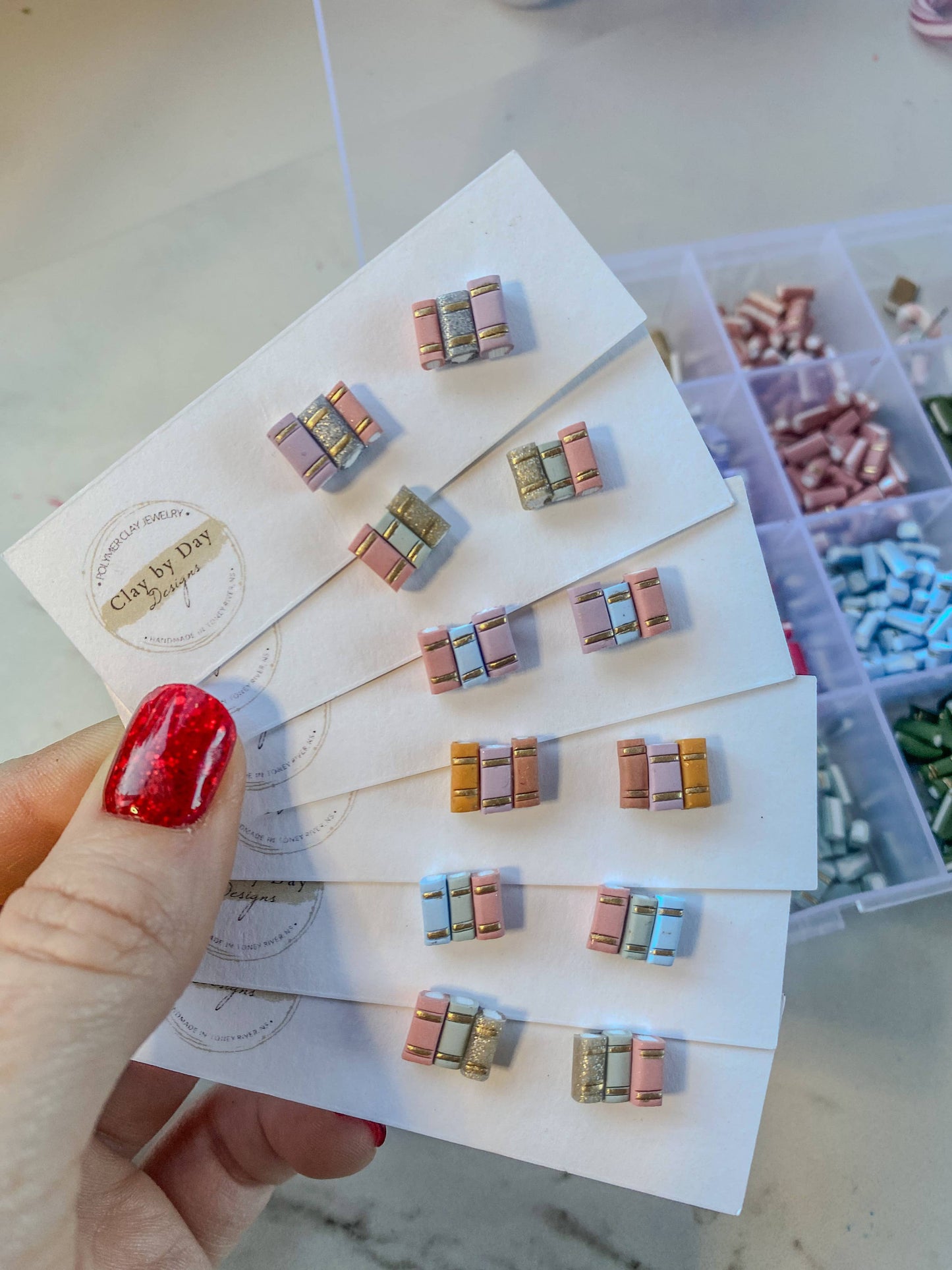 Book Library Stud Earrings  - Assorted Colors