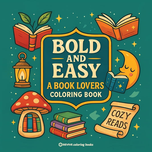 Bold & Easy A Book Lovers Coloring Book: Relaxing Stress Relief Coloring (Bold & Easy Stress Relief Coloring Books) cover image
