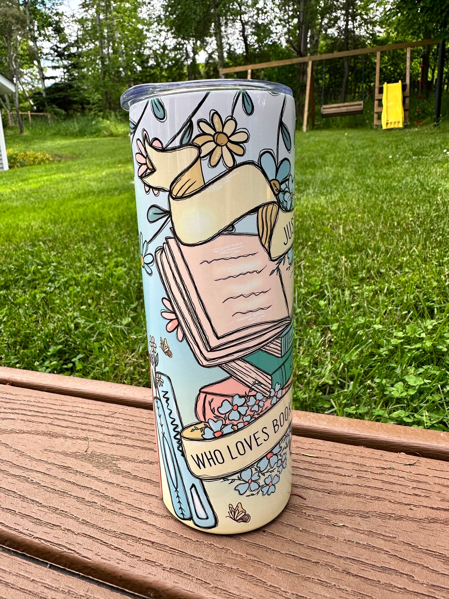 Just a girl who loves books Skinny Tumbler