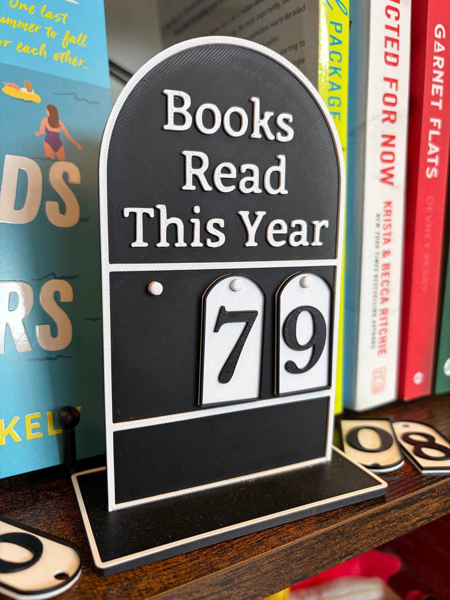 Books Read This Year - Book Counter - Shelf Decor