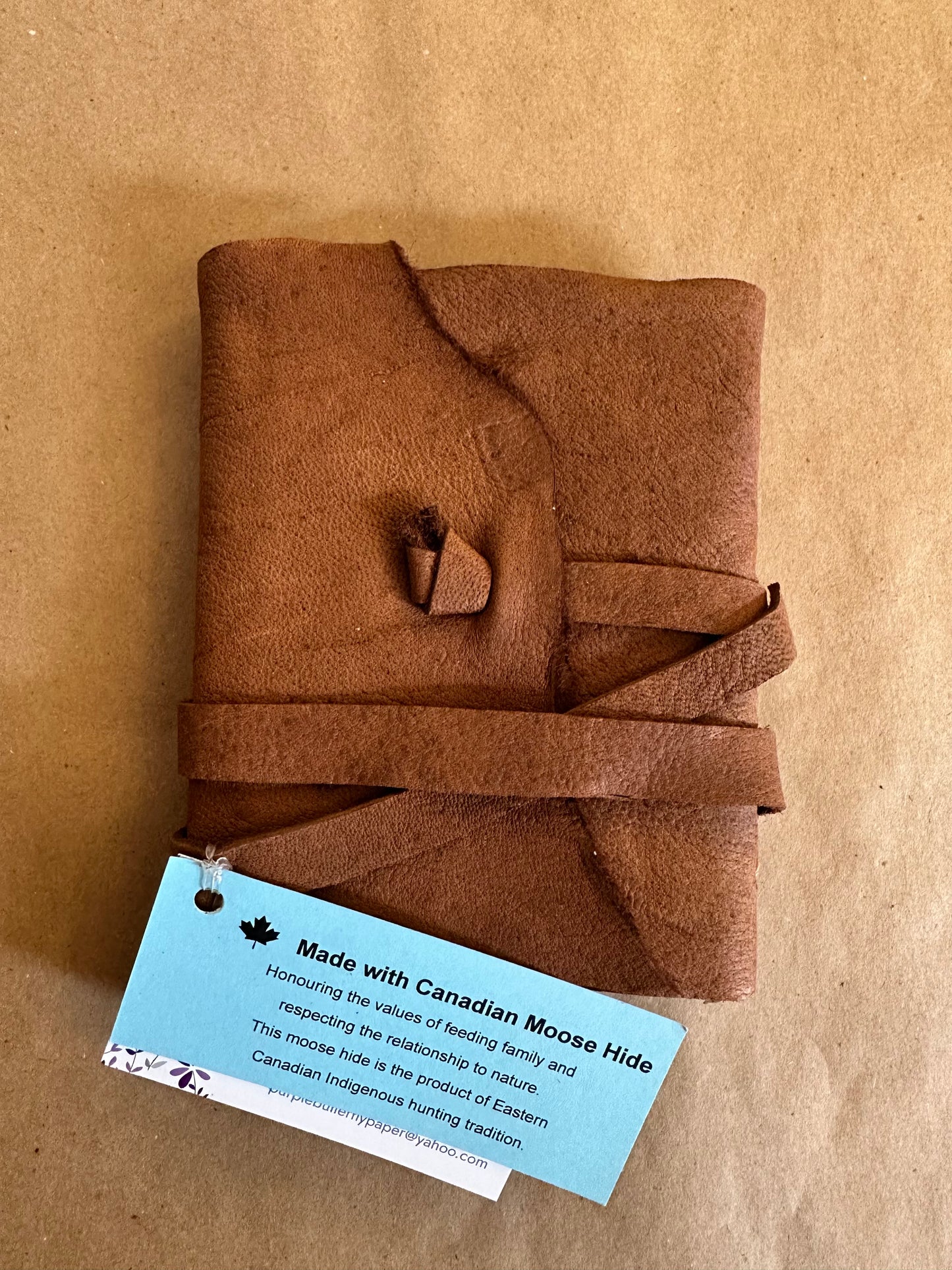 Handmade Moose Hide Leather Journal- Mini- Style E3