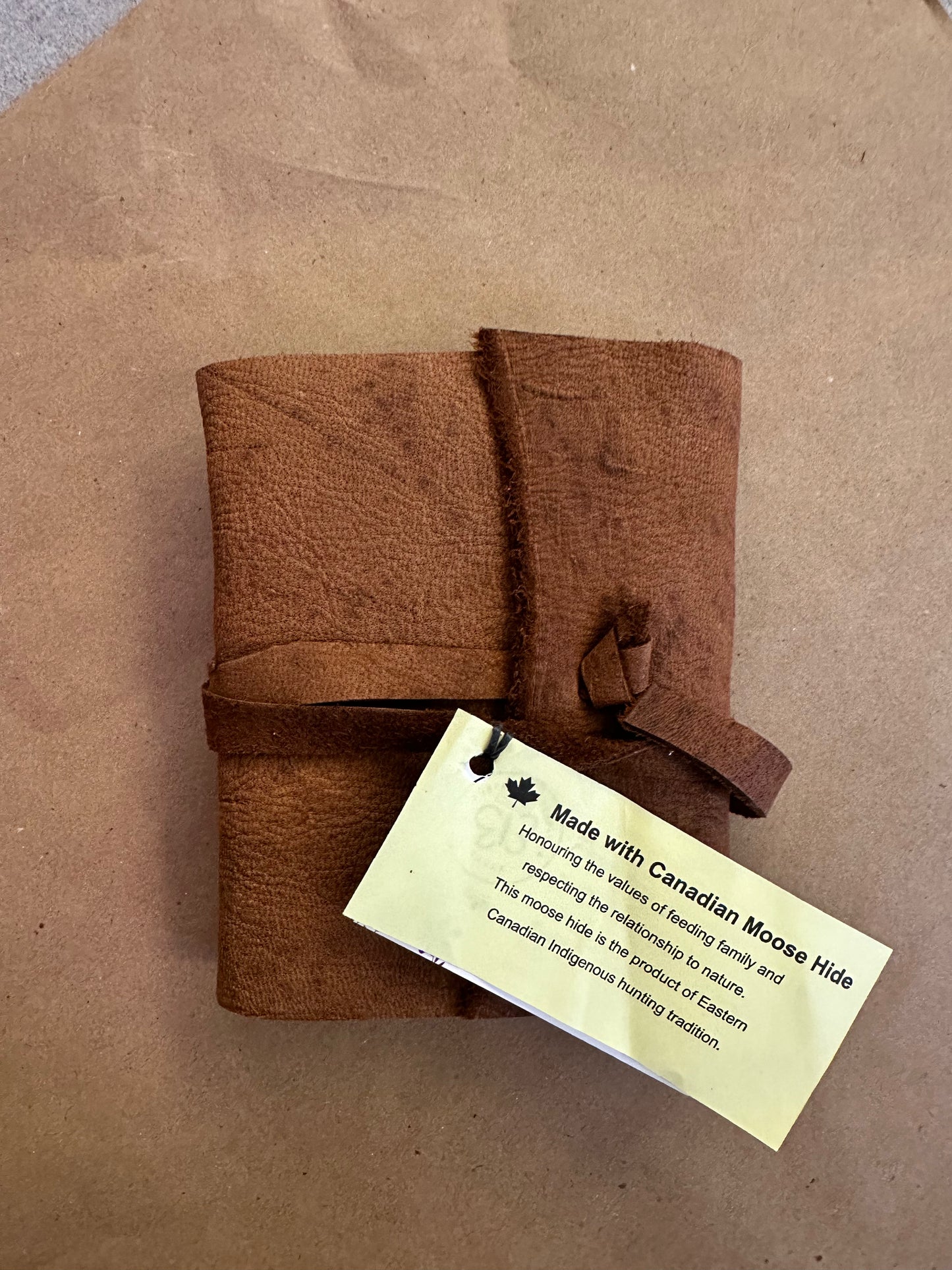 Handmade Moose Hide Leather Journal- Mini- A9