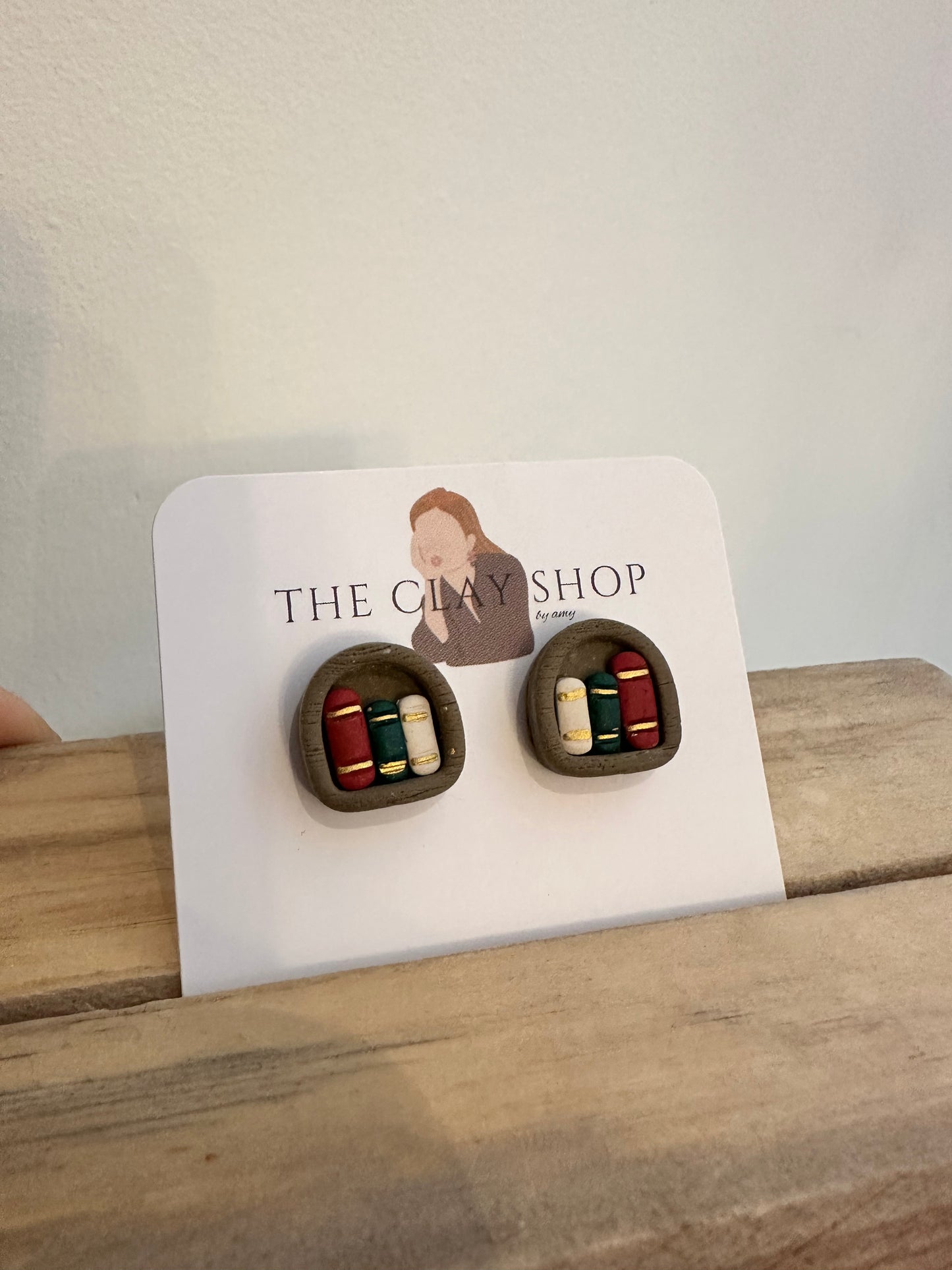Clay Book Earrings