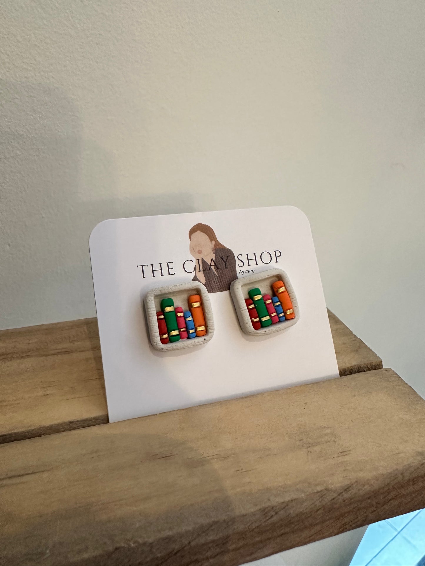 Clay Book Earrings
