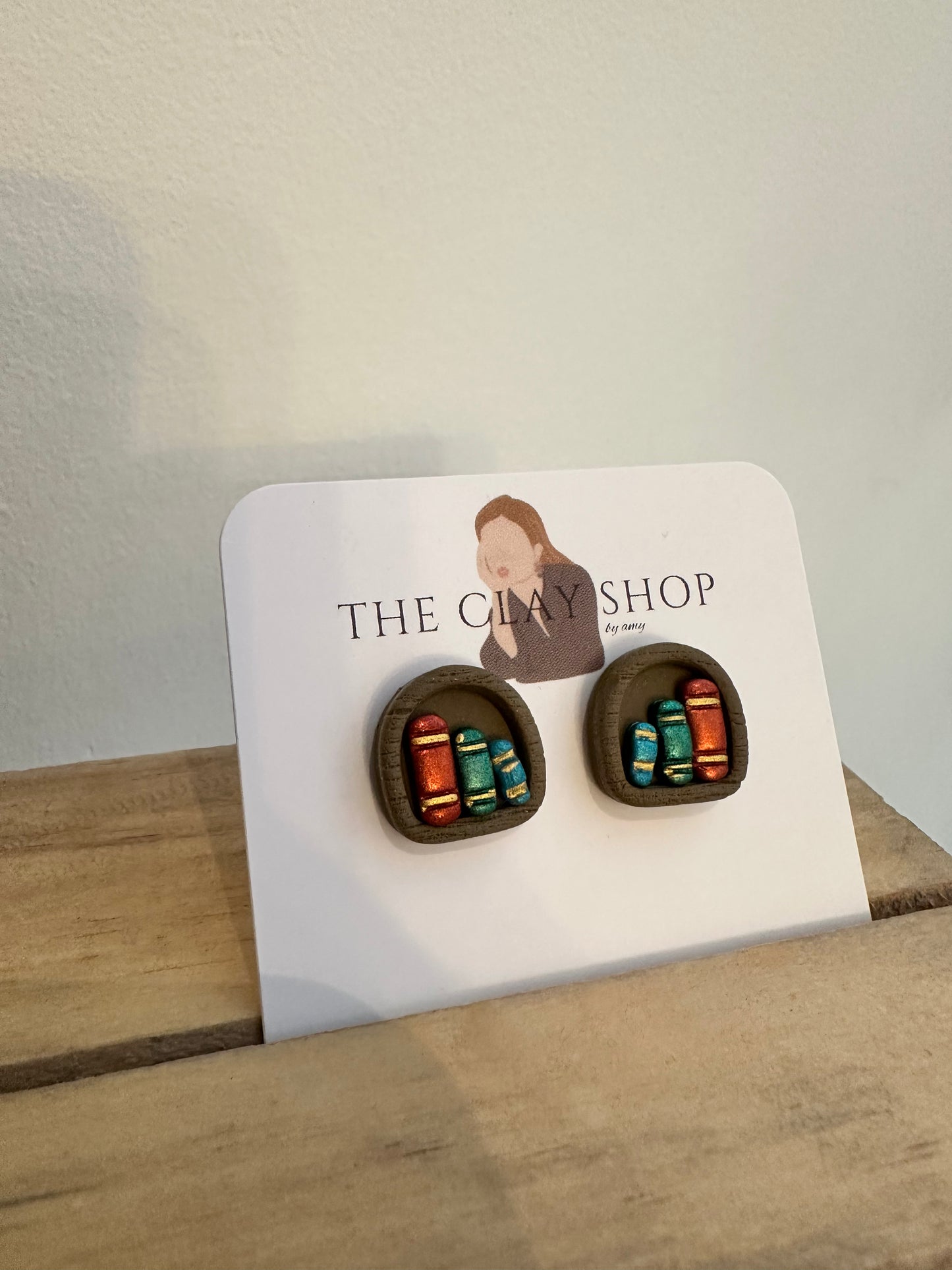 Clay Book Earrings