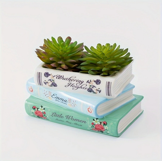 Classic Book Stack Planter