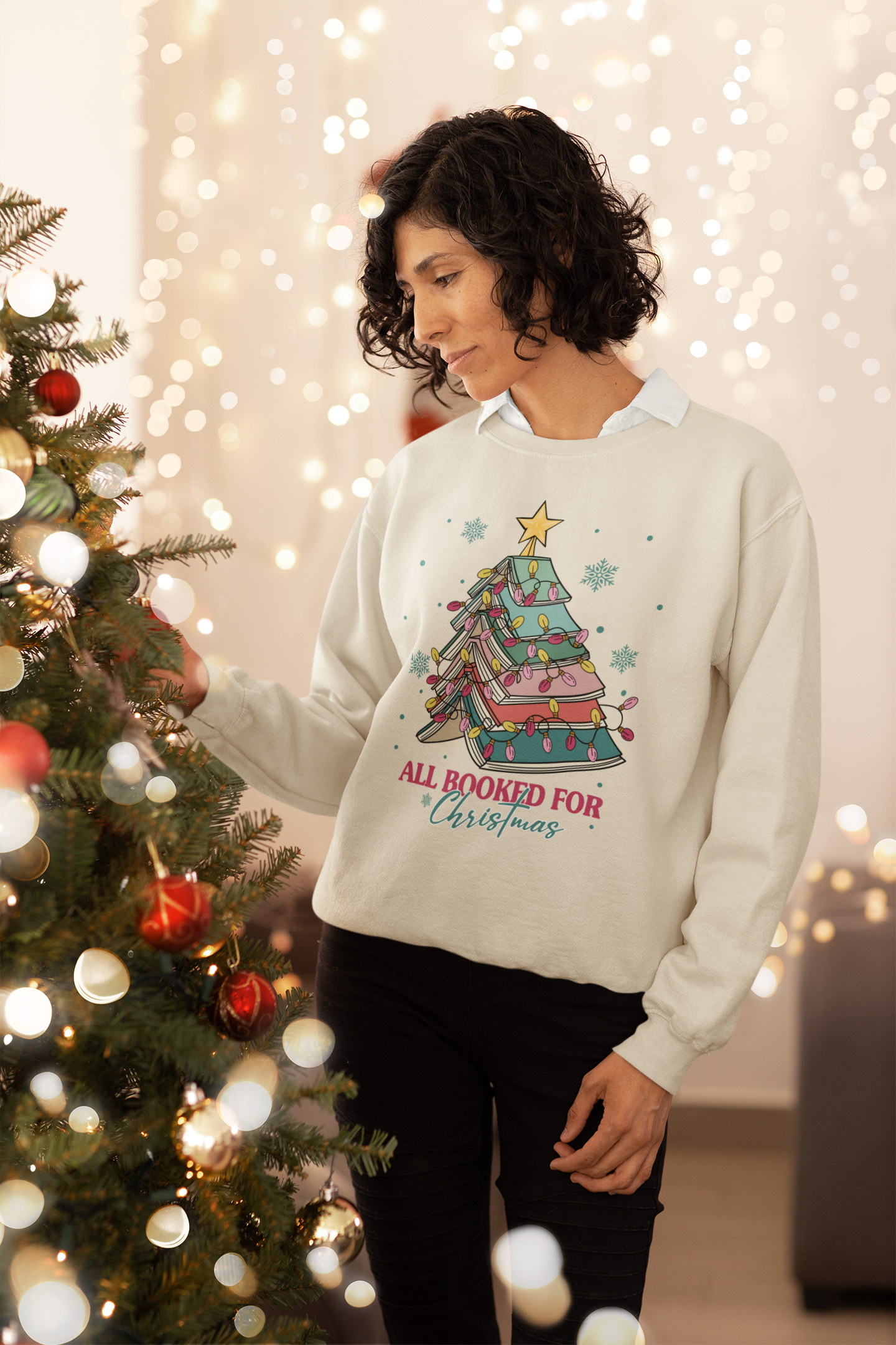 All Booked For Christmas Crewneck Sweatshirt