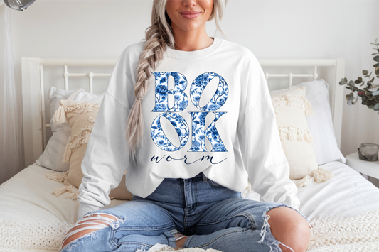 Floral Bookworm Long Sleeve Shirt