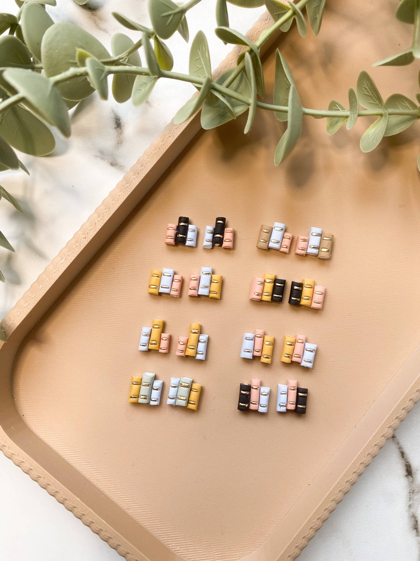 Book Library Stud Earrings  - Assorted Colors