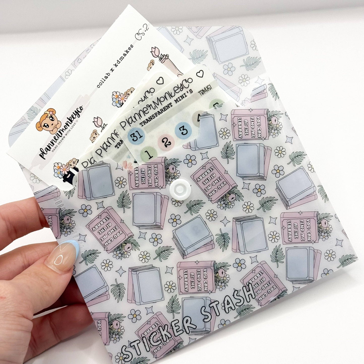 Bookish Girlie Sticker Stash - Plastic Sticker Storage Envelope