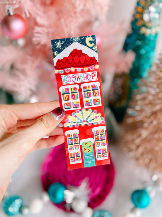 Christmas Bookshop Bookmark- Emily Cromwell Designs
