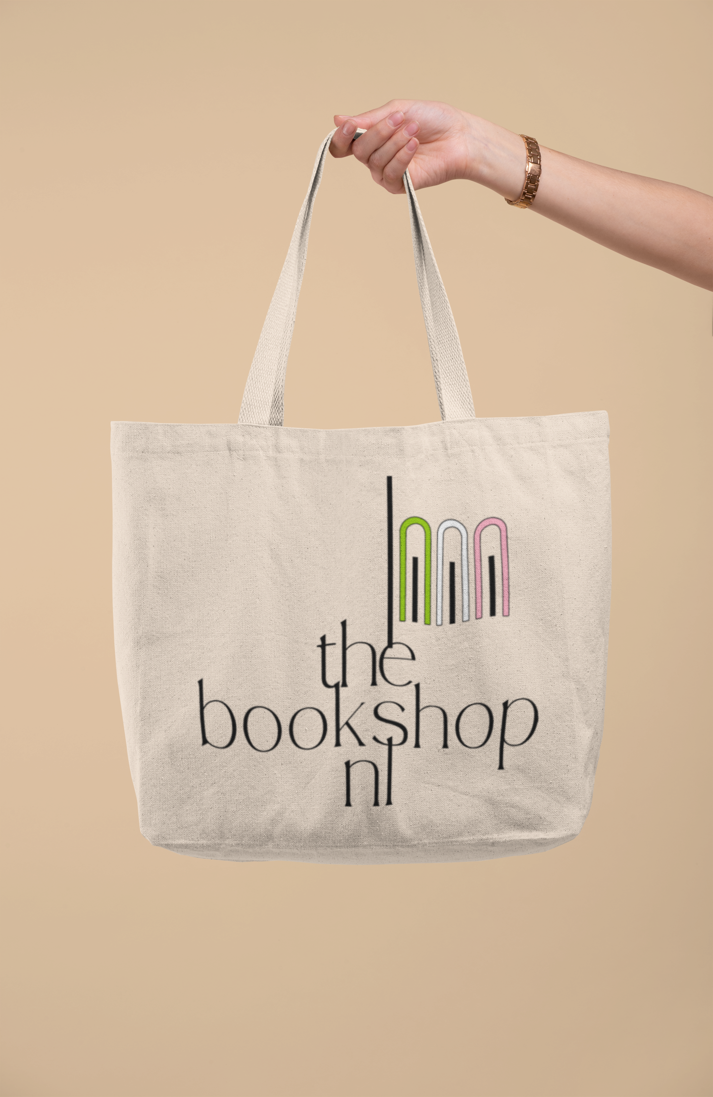 The Bookshop NL Large Tote Bag w/ Zipper Closure