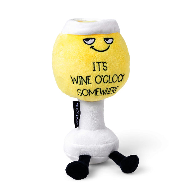 It's Wine O'Clock- White Wine Glass Plushie- Punchkins